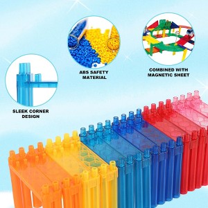 PICASSO-TILES 12 PC Magnet Toy Racetrack Support Columns, STEM Toys for Kids 3+ - 1 of 4
