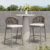 Christopher Knight Home Dallas Outdoor 26" Metal  and Rattan Counter Stools with Scallop-shaped Backrest (Set of 2) - 2 of 4