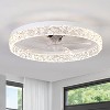 DAKAFUL 20" Crystal Flush Mount Ceiling Fan with Light, Remote & APP Control, 6-Speed Dimmable for Bedroom & Living Room - 2 of 4
