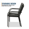 CLIHOME 2-Piece Outdoor Patio Steel Mesh Chair,With Steel Frame & Breathable Mesh Dining Chair - 4 of 4