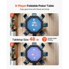 VEVOR Foldable Poker Table, 8 Player 48 in Folding Casino Leisure Table with Padded Rails & Cup Holders, Octagonal Portable Game Tables, Black - 3 of 4