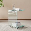 Lirago C-Shaped Clear Tempered Glass Side Table-Multi-Purpose End Table Minimalist Design 15.7"W * 15.7"L * 24.4"H - 2 of 4