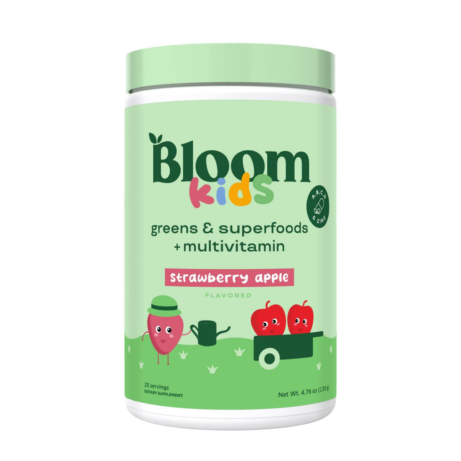 BLOOM NUTRITION Kids' - Greens and Superfoods Powder - Strawberry Apple - 25ct