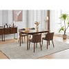 Dining Chair Set of 2, Linen Upholstered Dining Chair with Wood Legs,Wooden Kitchen Chair, Chairs with Cushions for Dining Room, Living Room - 3 of 4