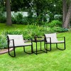 TROPOW 3-Piece Outdoor Rocking Bistro Set - Modern Wicker Patio Furniture with Rocking Chairs & Glass Coffee Table Conversation Sets - 4 of 4