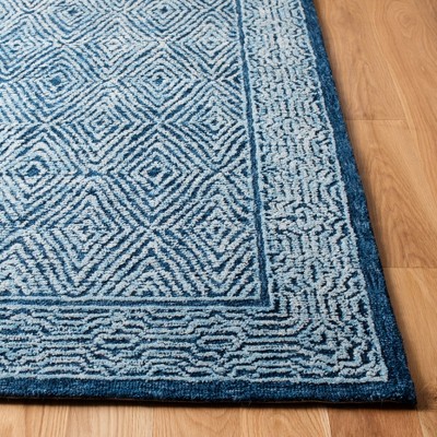 Hand-tufted Artisan Blue Wool 7' Square Area Rug