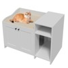 31.5 Inch Modern Litter Box Enclosure Cabinet, Wooden Concealed Litter Box with Vent Door - 4 of 4