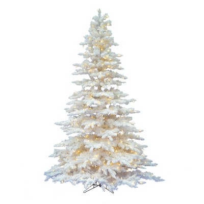 Vickerman Flocked White Spruce Artificial Christmas Tree PreLit