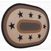 Earth Rugs Oval Patch Tread Rug – 4'x6', Black Stars Pattern, Braided Jute, Rustic Americana Accent Rug - 2 of 3