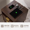 18" Modern Fluted Nightstand with Charging Station, Side Table with Faux Marble Top for Bedroom, Living Room - 4 of 4