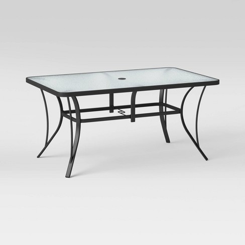 6 Person Glass Rectangle Patio Dining Table - Gray - Room Essentials™ - image 1 of 3