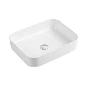 ChicFurnit Bathroom Sinks Vessel Sink Rectangular Sink Vanity Sink Art Basin Countertop Bathroom Sink for Bathroom, White, 15.75"*20.06"*0.63" - 1 of 4