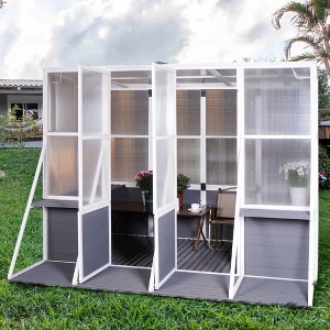 VYNXARIA Greenhouse, Wooden Lean to Greenhouses for Outdoors, Heavy Duty Walk in Green House for Outside Winter - 1 of 4