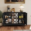 ORRD Modern Black Sideboard with 3 Mirror Doors, Buffet Storage Cabinet for Living, Dining & Entryway - 2 of 4
