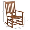 Outdoor Rocking Chair Set of 2, Patio Wooden Rocking Chair with Smooth Armrests, High Back for Garden, Balcony, Porch, Supports Up to 352 lbs - 3 of 4