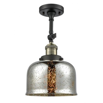 Bell - 1 Light Semi-Flush Mount In Industrial Style-14 Inches Tall and 8 Inches Wide