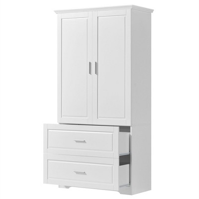 NicBex 63.2 Inch Tall Bathroom Storage Cabinet,Large Storage Cabinet with 2 Drawers and Adjustable Shelf