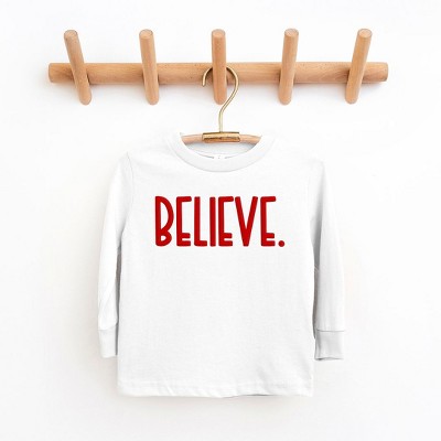 The Juniper Shop Believe Bold Puff Print Youth Long Sleeve Tee