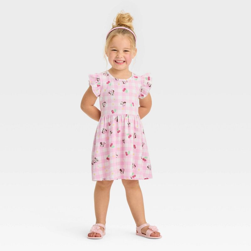 Toddler Girls' Disney Minnie Mouse Cap Sleeve Dress - Pink, 3 of 6