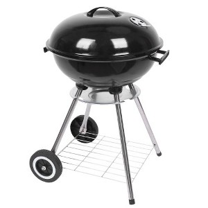 Karl Home 18 in. Apple Charcoal Grill in Black with Wheels - 1 of 4