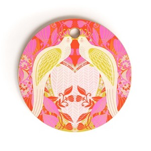 Sewzinski Love Doves Cutting Board - Round - 1 of 3