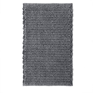 Vynxaria Bath Rugs and Mats 24x40" Chain Stitch Chenille Bath Rug - Textured Woven Design - 1 of 4