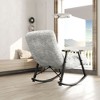CAVINAS Casual Folding Rocking Chair, Upholstered Lounge Chair, Adjustable High Back and Foot Rest, Accent Chair with Side Pockets - 3 of 4