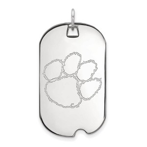 Black Bow Jewelry 10k White Gold Clemson Tigers NCAA Large Pendant - 1 of 3