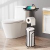 SEVOBAL Tissue Paper Roll Stand Shelf Bathroom Toilet Paper Storage Holder Floor Standing Toilet Paper Dispenser, Black, 7.02"*7.02"*15.6" - 2 of 4