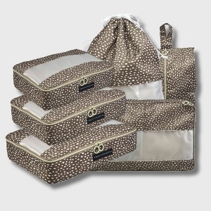 French Connection 6pc Packing Cube Set - Travel Storage Set (Polka Dot) - 1 of 4
