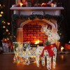 White Lighted Reindeer & Sleigh Outdoor Christmas Yard Decoration - 3 of 4