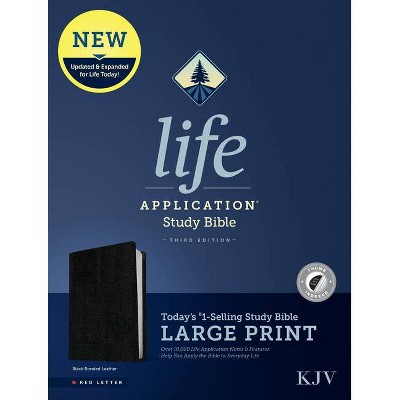 KJV Life Application Study Bible, Third Edition, Large Print (Red Letter, Bonded Leather, Black, Indexed) - (Leather Bound)