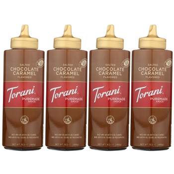 Torani Salted Chocolate Caramel Puremade Sauce - Case of 4/16.5 oz