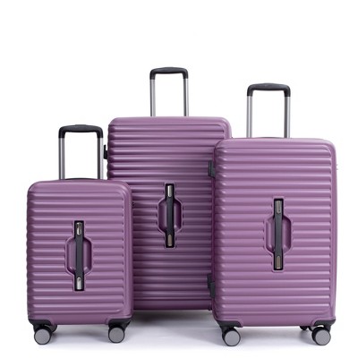 3 Pcs Hardshell Luggage Set, Pc+abs Lightweight Suitcase With Two Hooks ...