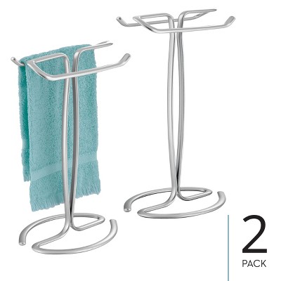 T-Shape Countertop Hand Towel Holder - Set of 2 - Chrome