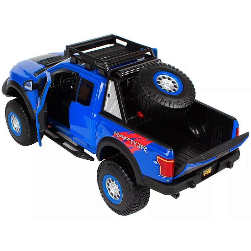 2017 Ford F-150 Raptor Pickup Truck Blue Off Road Kings 1/24 Diecast Model Car by Maisto, 3 of 5