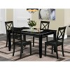 HomeStock 5-Piece Rectangle Black Finish Solid Wood Top Dining Table with 4 Chairs - 2 of 4