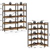 Bookshelf 5 Tier with 4 Hooks, Reversible Corner Bookshelf, 165cm Industrial Wooden Bookcase with Open Shelves and Metal Frame for Living Room - 3 of 4