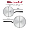 KitchenAid Stainless Steel 5-Ply Clad Twin Pack: 8.25" & 10" Nonstick Frying Pans, Dishwasher-Safe Cookware Set - 3 of 4