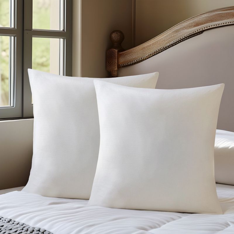 LIVN CO. 300TC Plush Cotton Sateen Euro Pillow White, 2 of 3