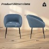 SEVOBAL 2 Set Dining Chairs Kitchen Room Upholstered Kitchen Chair Accent Chairs Home Dining Room Living Room Sturdy Easy Assemble, Blue, 23"*24"*24" - 3 of 4