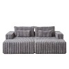 NicBex Couches for Living Room Loveseat with Ottomans Corduroy Fabric Modular Sectional Sofa Comfy Deep Plush Couch with Ottomans and 2 Pillows - image 2 of 4