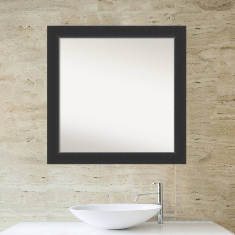 31&#34; x 31&#34; Non-Beveled Corvino Wood Bathroom Wall Mirror Black - Amanti Art, 6 of 12