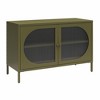 ORRD   Wide 2-Door Accent Cabinet with Fluted Glass - Metal Display Cabinet with Adjustable Shelf for Living Room - 4 of 4