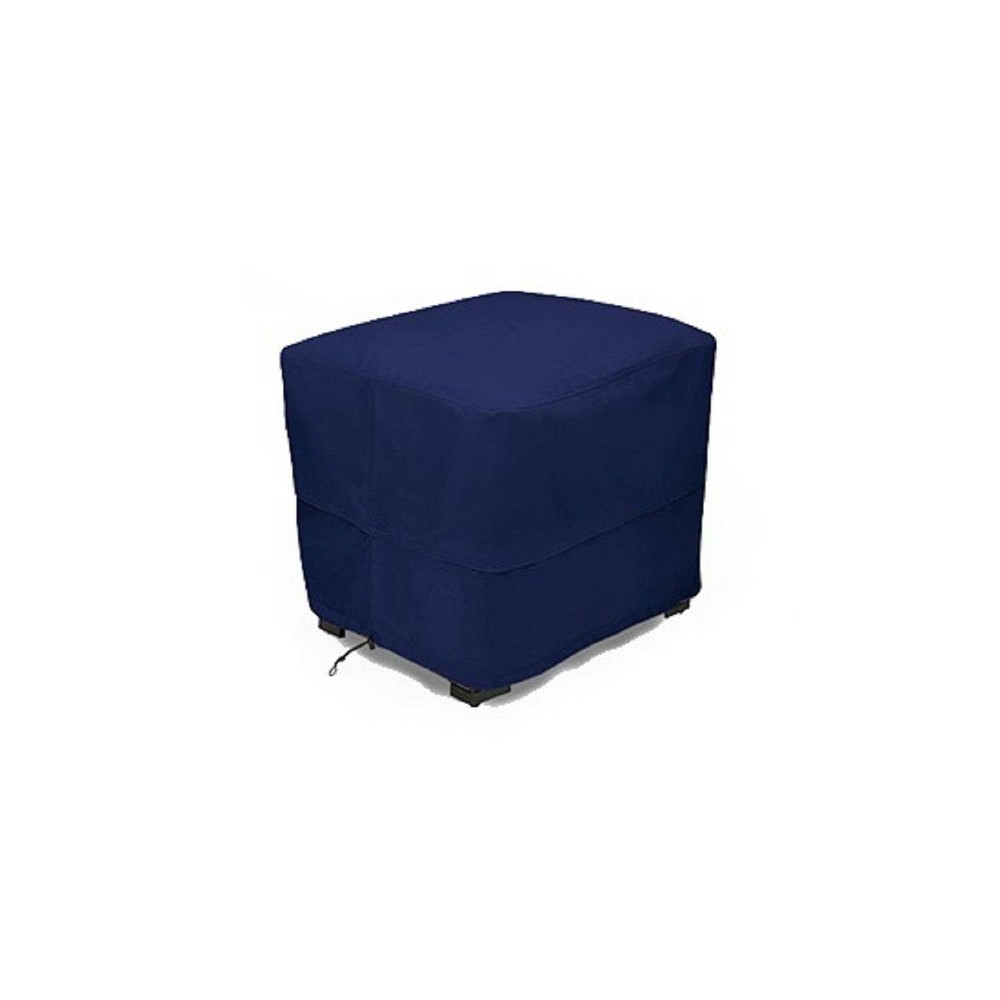 Photos - Furniture Cover Meridian 30" x 30" x 17" Square Ottoman-Table Cover Navy Blue 