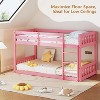 JOYMOR Low Twin Over Twin Bunk Bed for Kids/Junior, Wood Twin Bunk Bed Frame with Guardrails & Ladder for Boys Girls, Mattress Not Included - 3 of 4