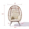 Coolbibila-Egg Chair Wicker, Egg Chair For Patio, Outdoor Accent Chair With Cushions And Steel Frame, Egg Chair With Stand - 4 of 4