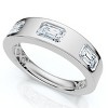 Pompeii3 1 1/2Ct Flush Set Emerald Cut Diamond Ring Stackable Band 14k Gold Lab Created - 3 of 4