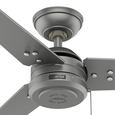 Matte Silver 44" Cassius Modern Industrial Ceiling Fan with WhisperWind Motor