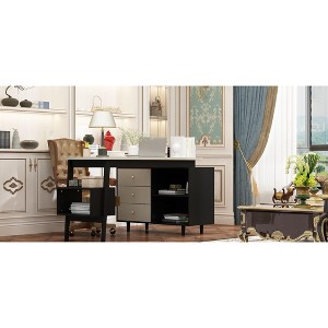Famapy L-Shape Home Office Desk Adjustable with Large Storage Drawer Desktop Organiser - 1 of 4